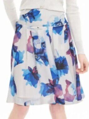 Banana Republic Watercolor Pleated Skirt 14